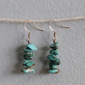 Handmade Turquoise Stone Dangle Earrings